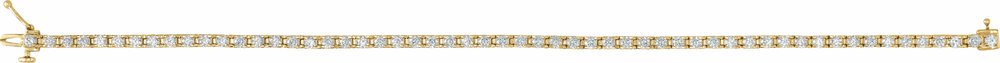 14K Yellow Gold 3 CTW Natural Diamond Line 7 1/4" Bracelet
