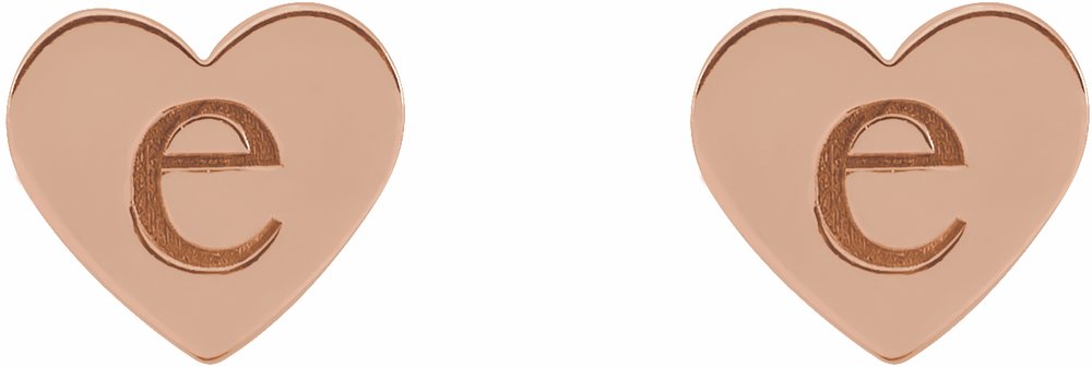 14K Rose Gold 8 mm Engravable Heart Earrings
