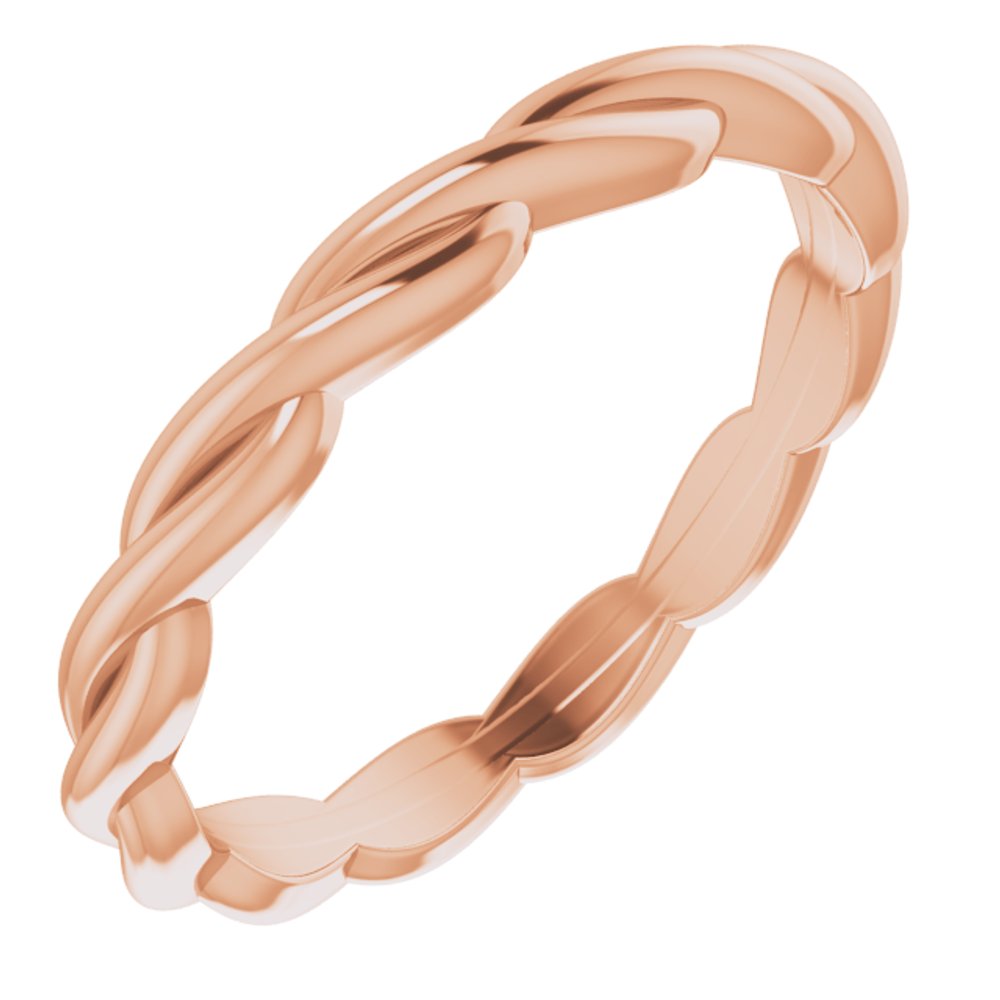 14K Rose Gold Woven-Design Band Size 6.5