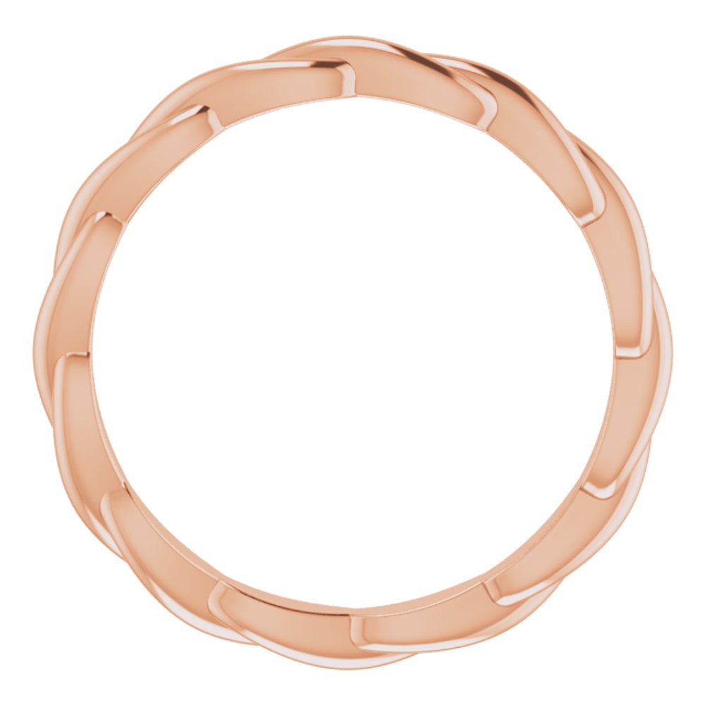 14K Rose Gold Woven-Design Band Size 6.5