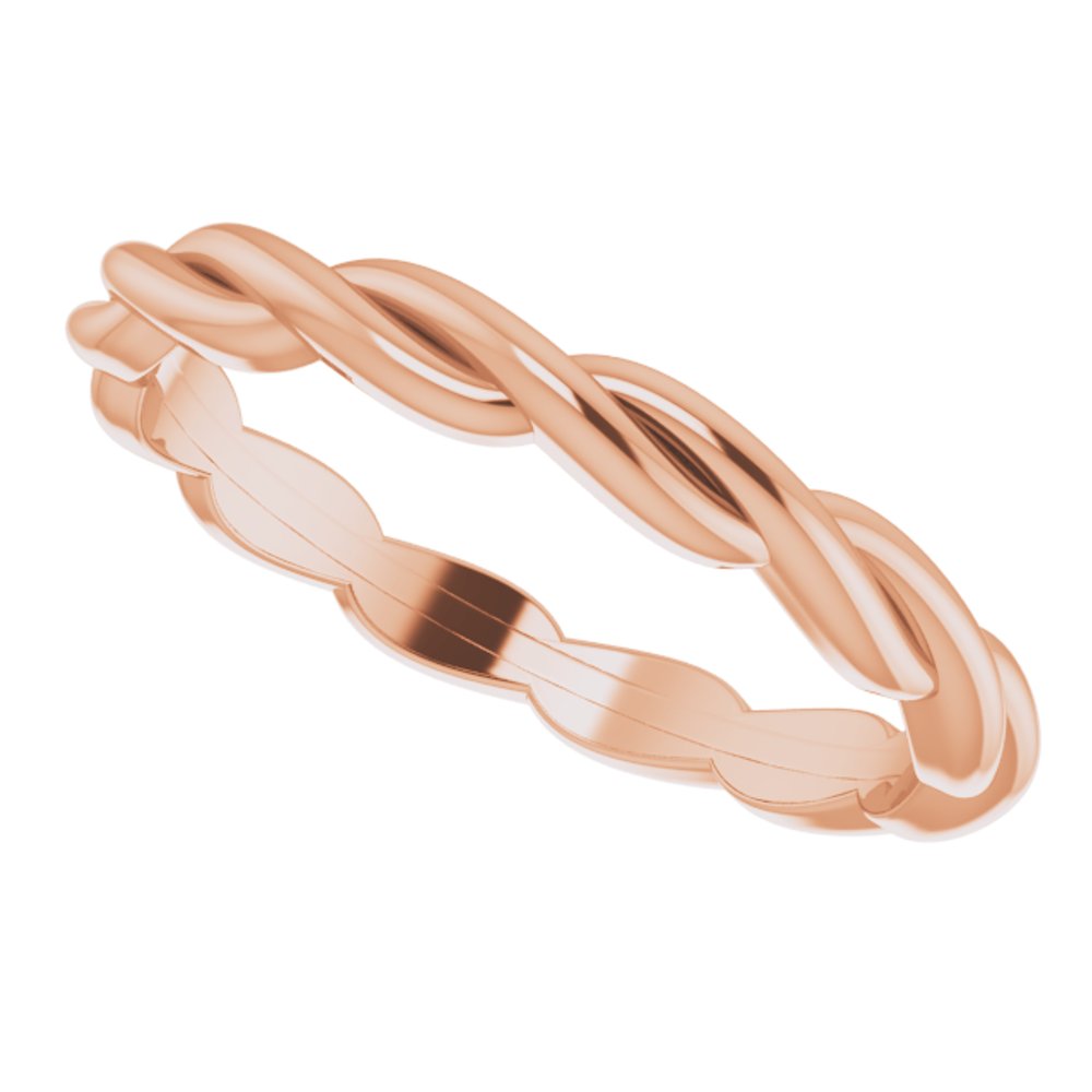 14K Rose Gold Woven-Design Band Size 6.5