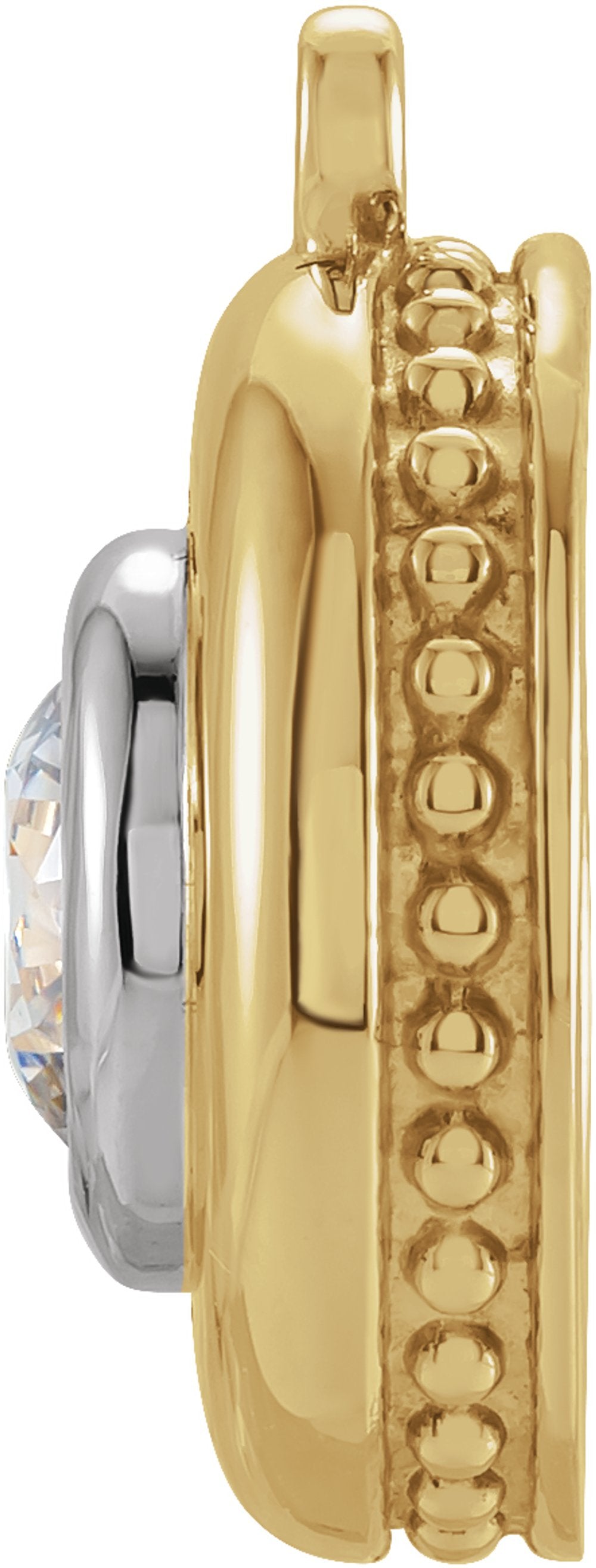 14K Yellow/White 7 mm Round Bezel-Set Dangle