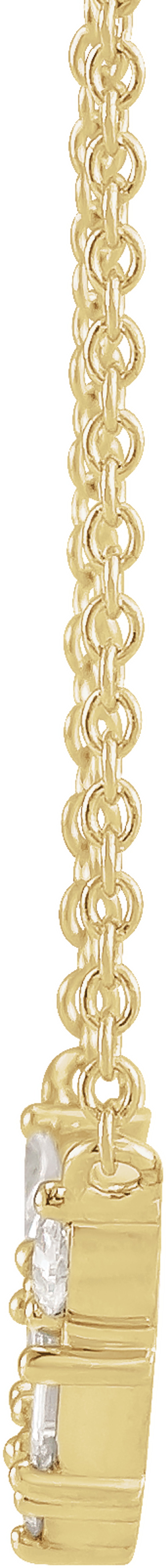 14K Yellow Gold 1/6 CTW Natural Diamond V 18" Necklace