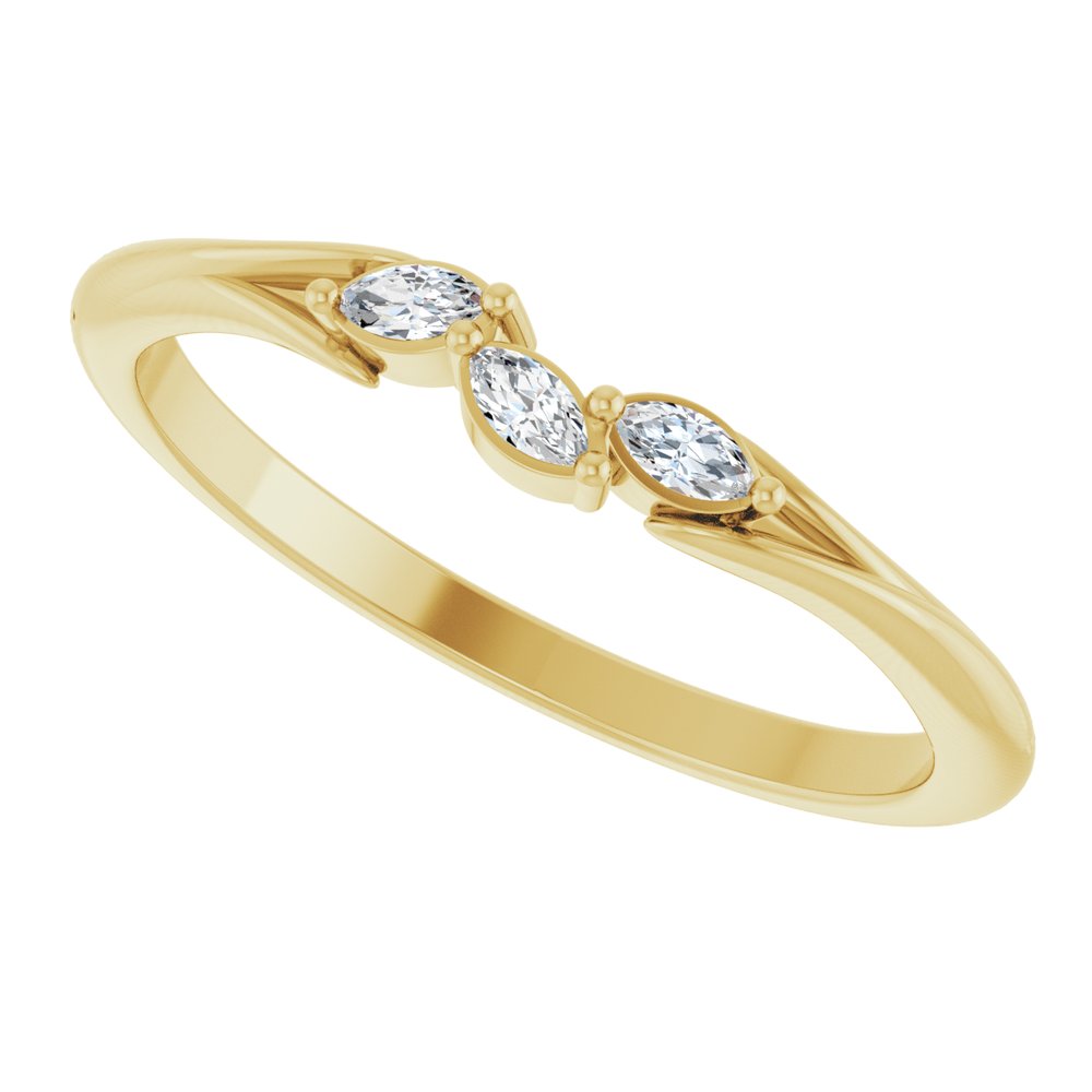 14K Yellow Gold 1/10 CTW Natural Diamond Ring