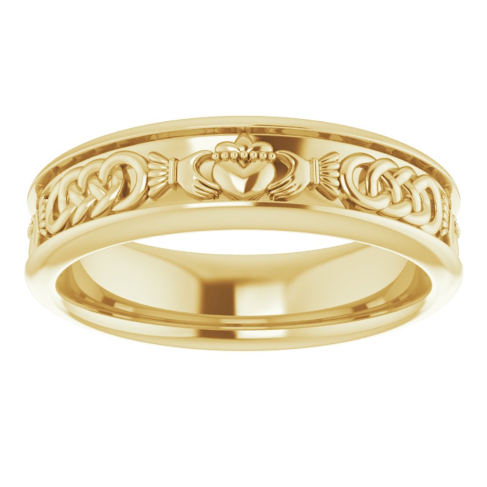 10K Yellow Claddagh Band Sze 9