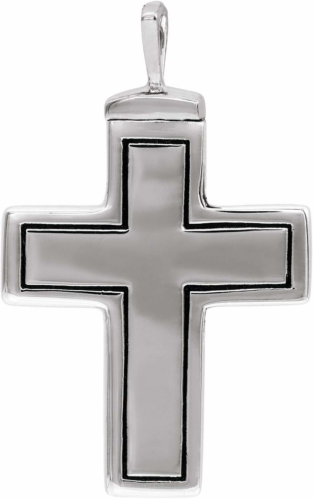 10K White Gold 26x16.5 mm Cross Ash Holder Pendant