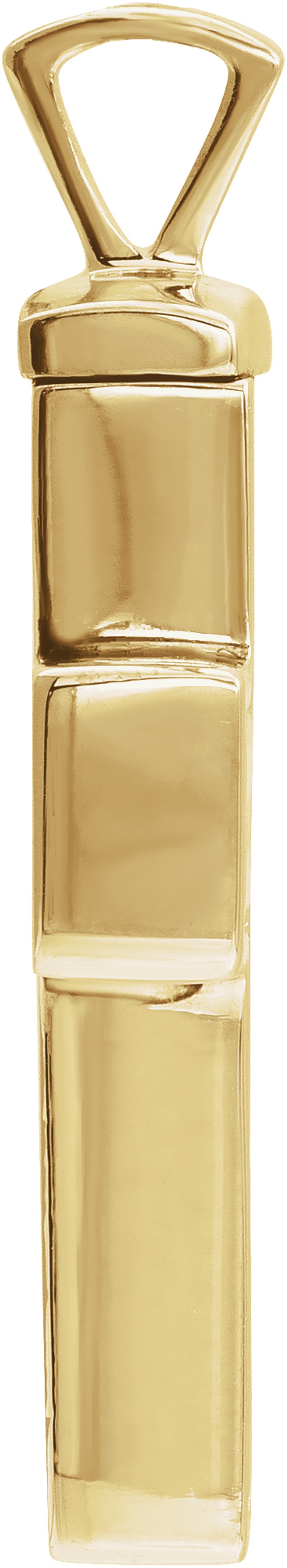 10K Yellow Gold 26x16.5 mm Cross Ash Holder Pendant
