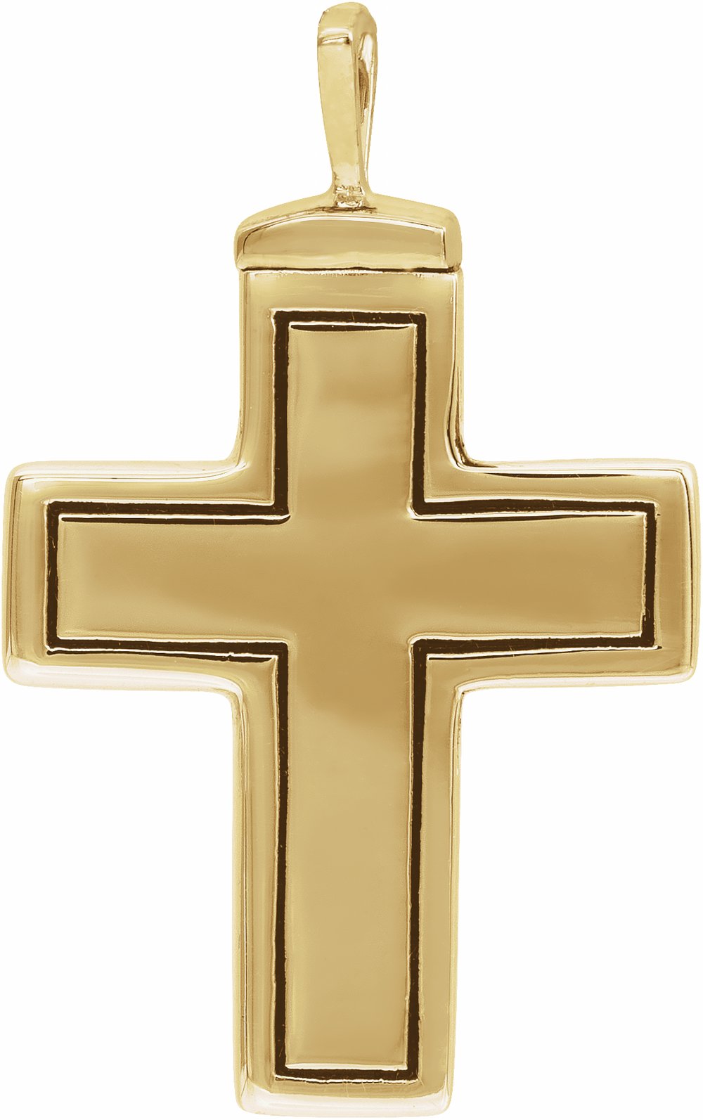 10K Yellow Gold 26x16.5 mm Cross Ash Holder Pendant