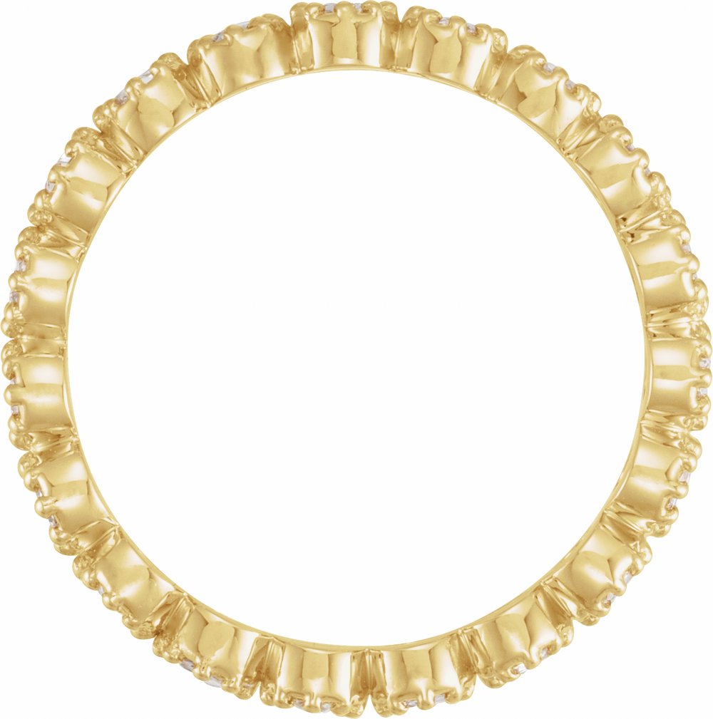 14K Yellow Gold 1/2 CTW Natural Diamond Rose-Cut Eternity Band Size 7