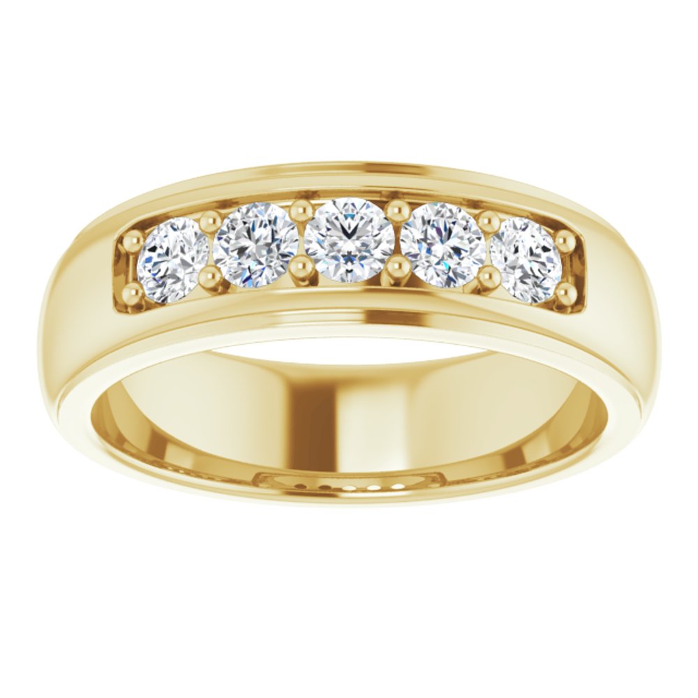 14K Yellow Gold 3/4 CTW Natural Diamond Band