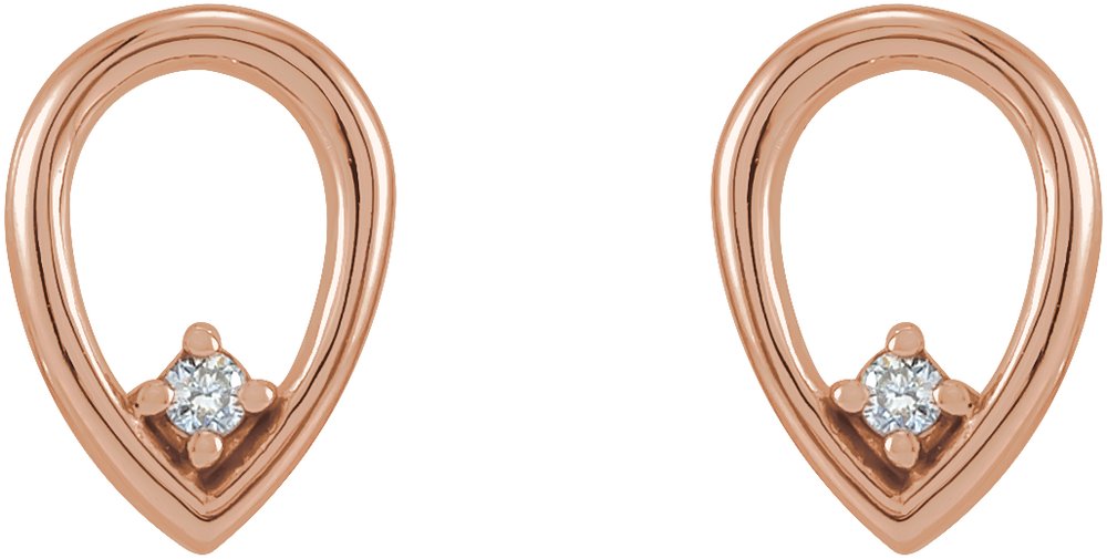 14K Rose .03 CTW Natural Diamond Geometric Earrings