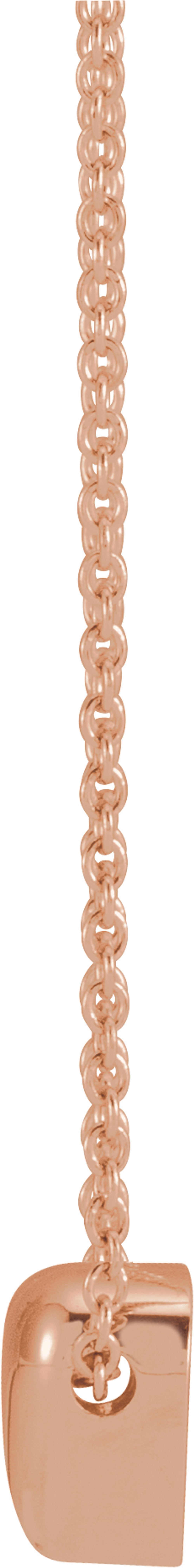 14K Rose Puffed Heart 16-18"Necklace