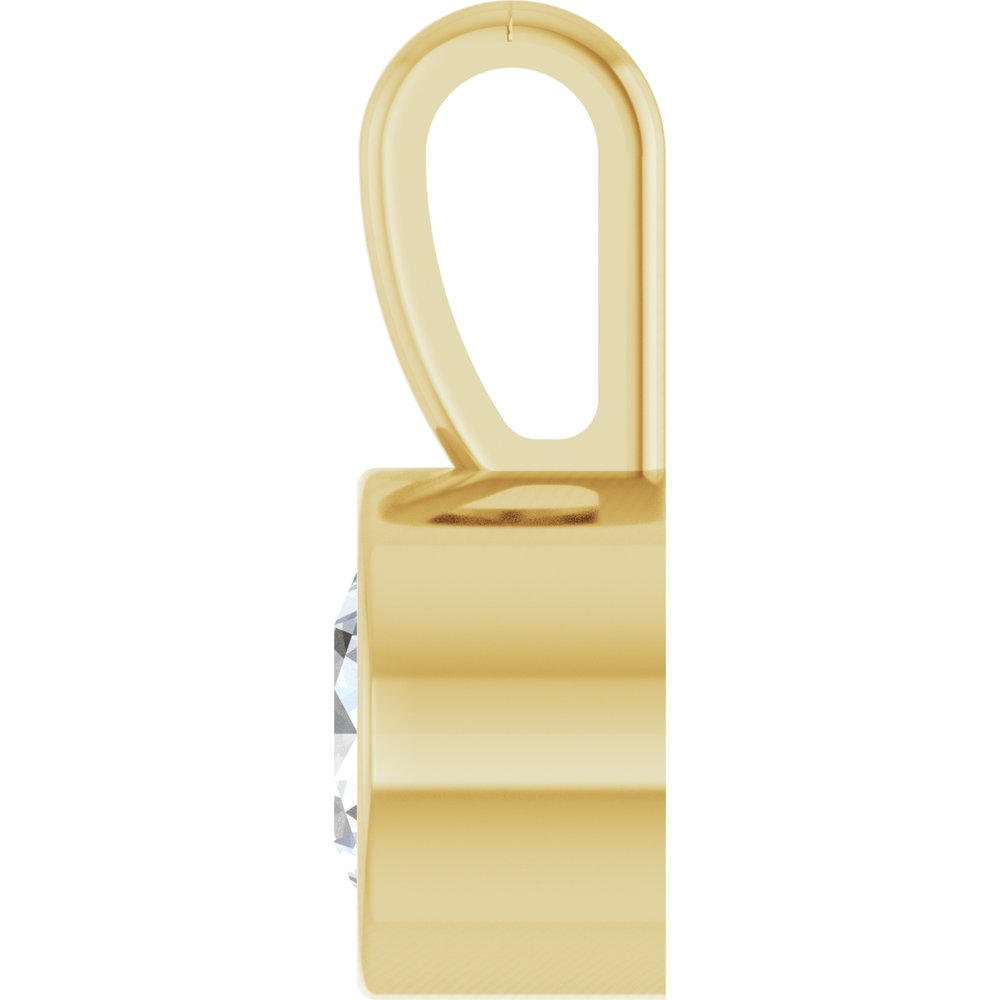 14K Yellow 1/4 CT Lab-Grown Diamond Bezel-Set Solitaire Pendant