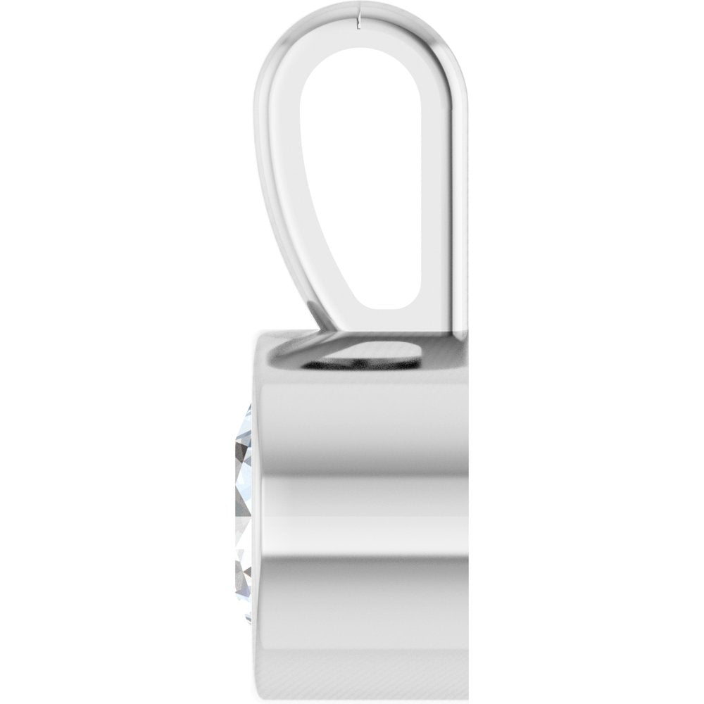 14K White 1/4 CT Lab-Grown Diamond Bezel-Set Solitaire Pendant