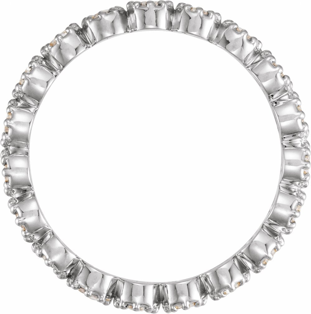 14K White Gold 1/2 CTW Natural Diamond Rose-Cut Eternity Band Size 6