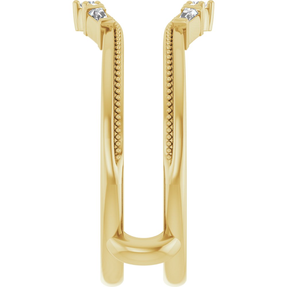 14K Yellow Gold 1/10 CTW Natural Diamond Art Deco Ring Guard