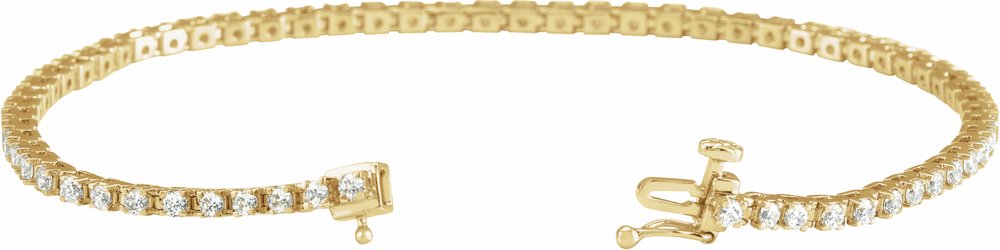 14K Yellow Gold 2 CTW Natural Diamond Line 7 1/4" Bracelet