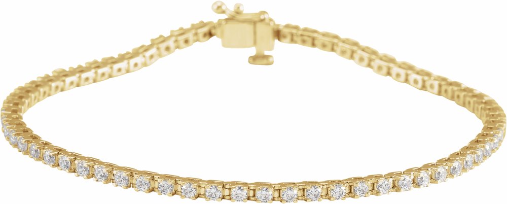 14K Yellow Gold 2 CTW Natural Diamond Line 7 1/4" Bracelet