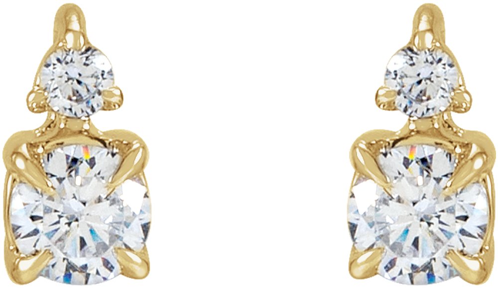 14K Yellow 1/2 CTW Lab-Grown Diamond Earrings