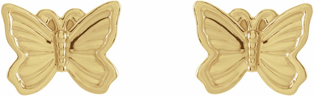 14K Yellow Petite Butterfly Earrings