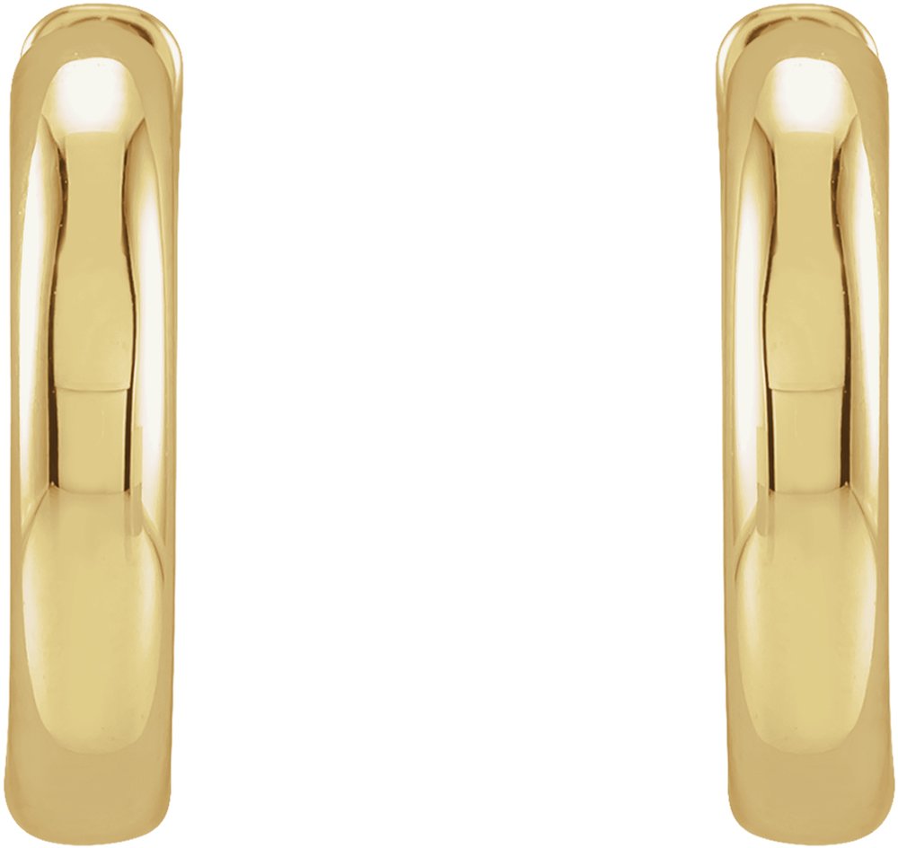 14K Yellow Gold Hinged 15 mm Hoop Earrings