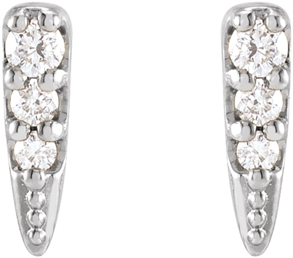 14K White Gold .07 CTW Natural Diamond Spike Earrings