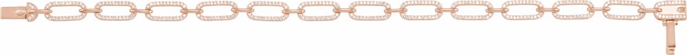 14K Rose Gold 9/10 CTW Natural Diamond Link 7" Bracelet