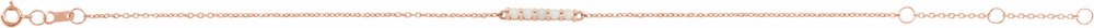 14K Rose Gold Natural Ethiopian Opal Bar 6 1/2-7 1/2" Bracelet