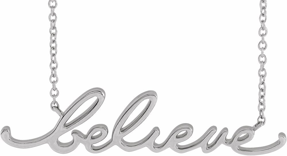 Sterling Silver Believe 16" Necklace