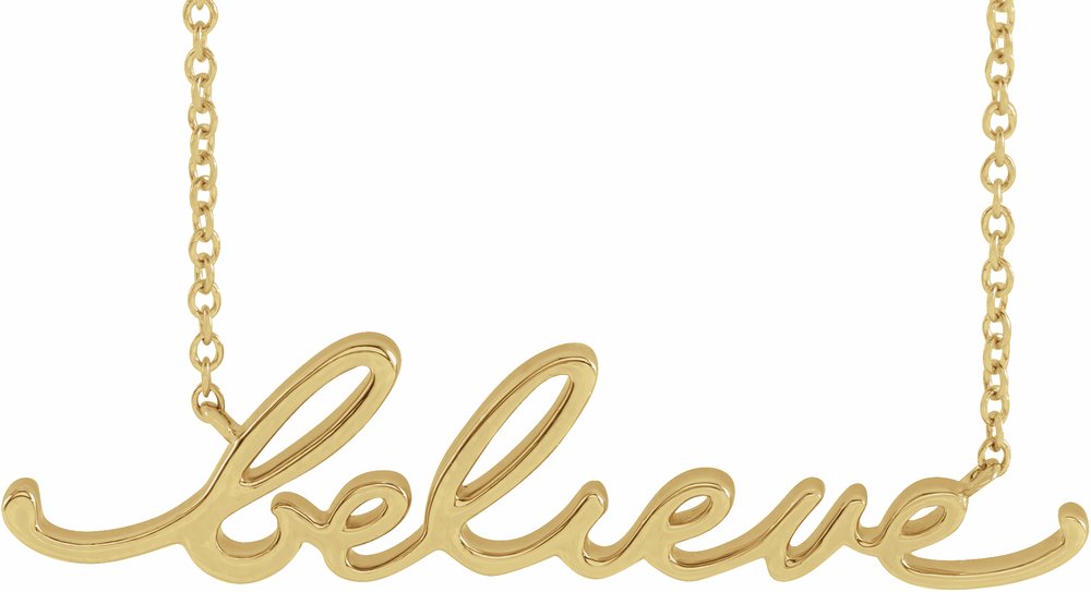 14K Yellow Gold Believe 18" Necklace