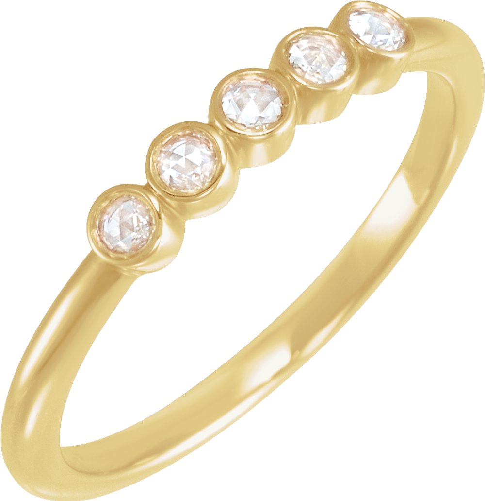 14K Yellow 1/8 CTW Rose-Cut Natural Diamond Stackable Ring