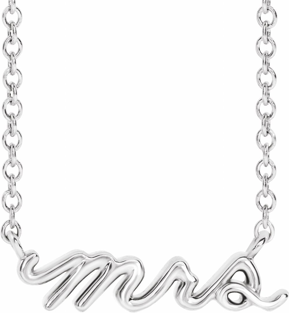 14K White Gold Mrs 18" Necklace