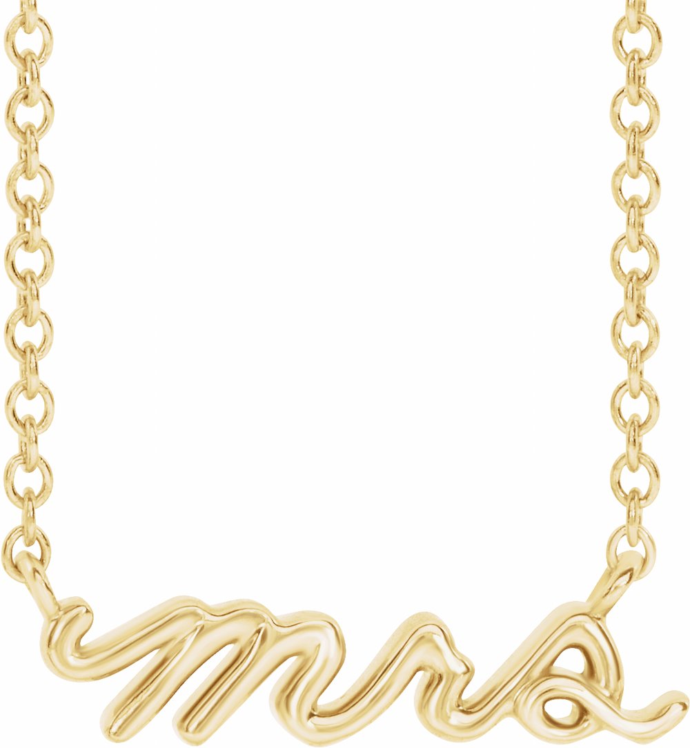 14K Yellow Gold Mrs 18" Necklace