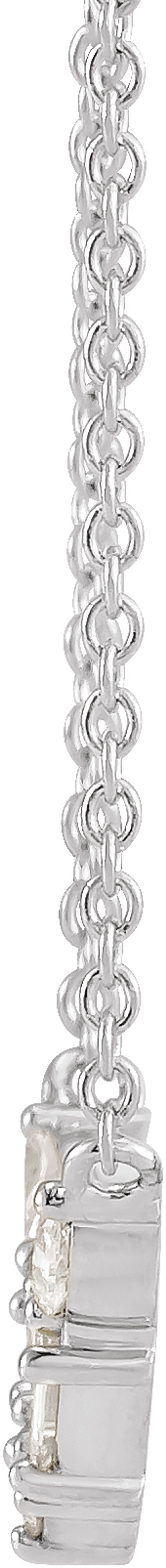 14K White Gold 1/6 CTW Natural Diamond V 18" Necklace