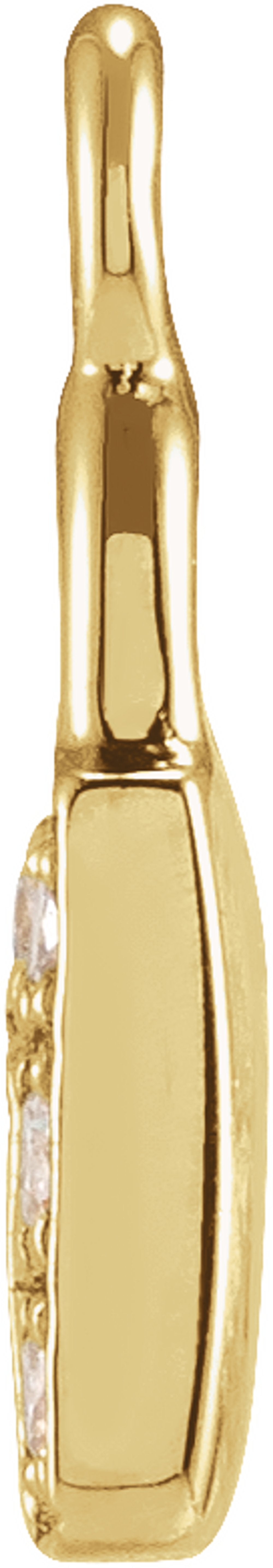 14K Yellow Petite Pavé™ .035 CTW Natural Diamond Lock Dangle