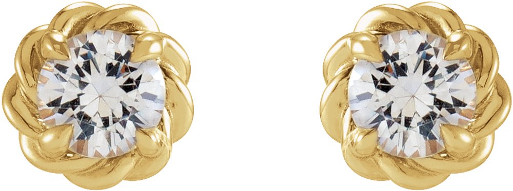 14K Yellow 1/5 CTW Natural Diamond Claw-Prong Rope Earrings