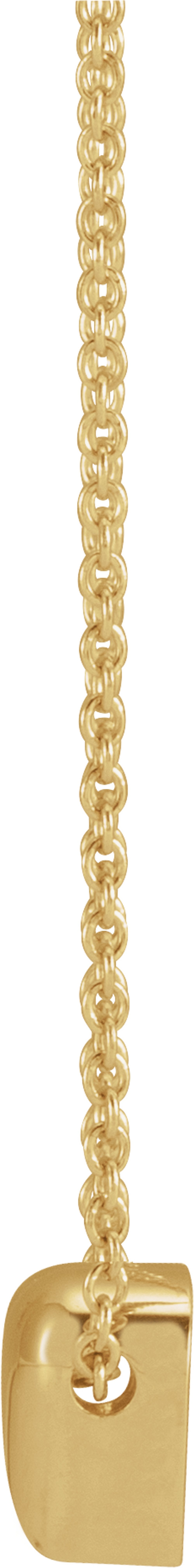 14K Yellow Gold Puffed Heart 16-18"Necklace