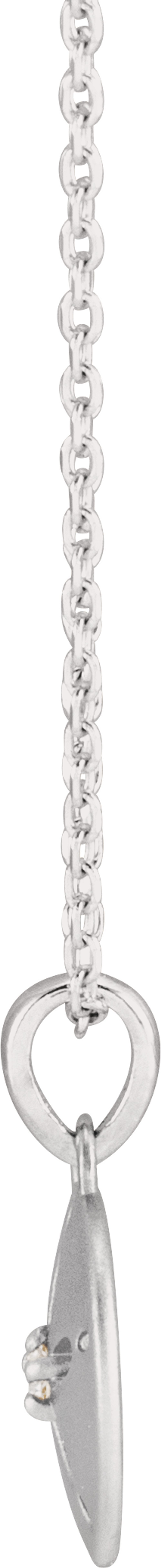 14K White Gold .015 CT Natural Diamond Sand Dollar 16-18" Necklace