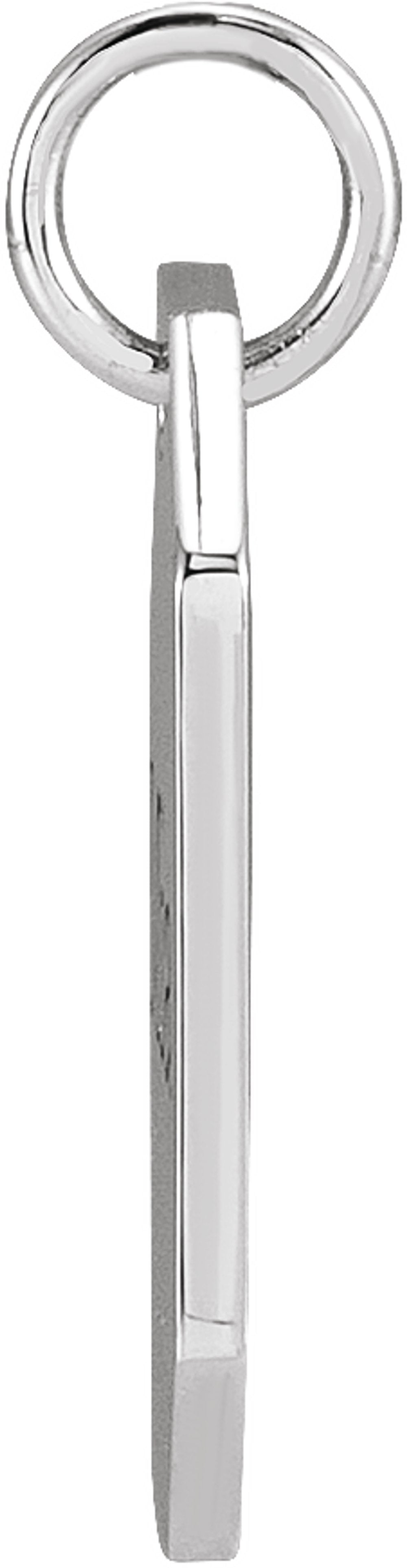 14K White Gold Dog Tag Pendant
