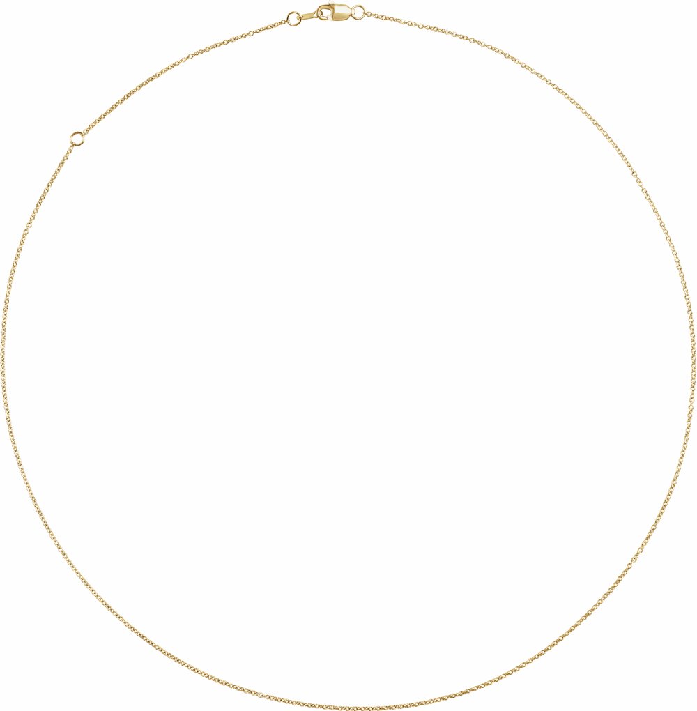 18K Yellow Gold 1 mm Cable 16-18" Chain