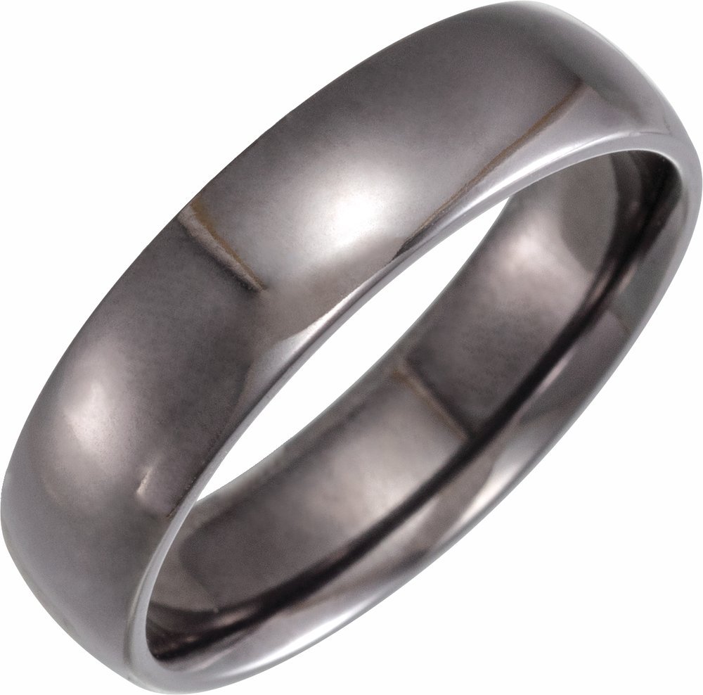 Tantalum 6 mm Comfort-Fit Half Round Band Size 7.5