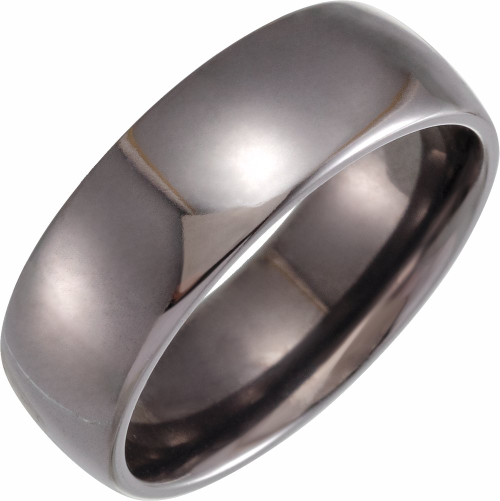 Tantalum 8 mm Comfort-Fit Half Round Band Size 10
