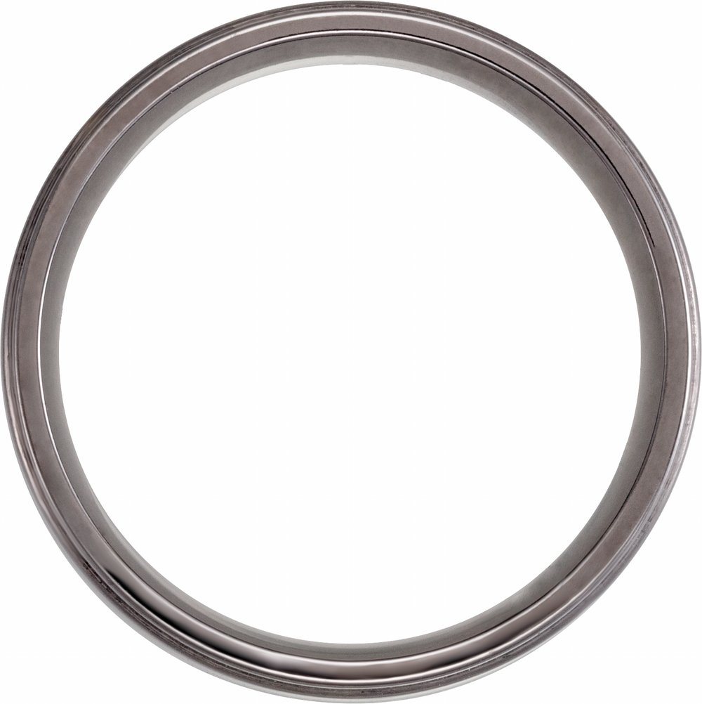 Tantalum 8 mm Stepped-Edge Comfort-Fit Flat Band Size 8