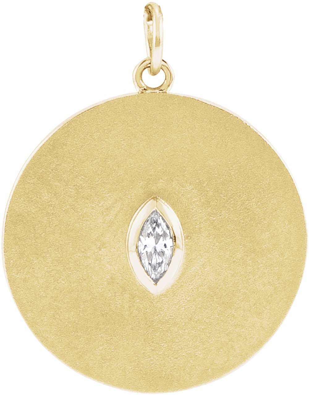 14K Yellow .05 CT Diamond Disc Pendant