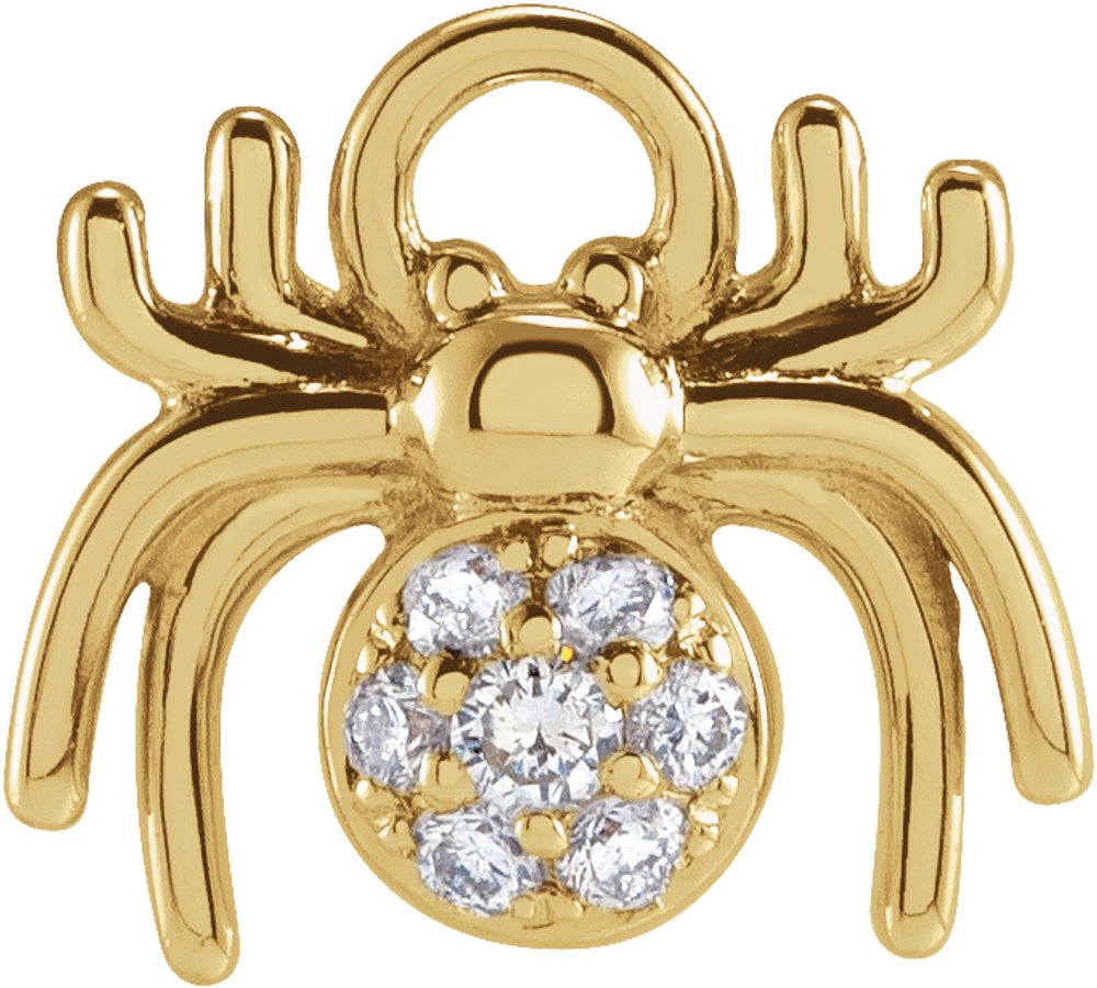 14K Yellow Petite Pavé™ .03 CTW Natural Diamond Spider Dangle