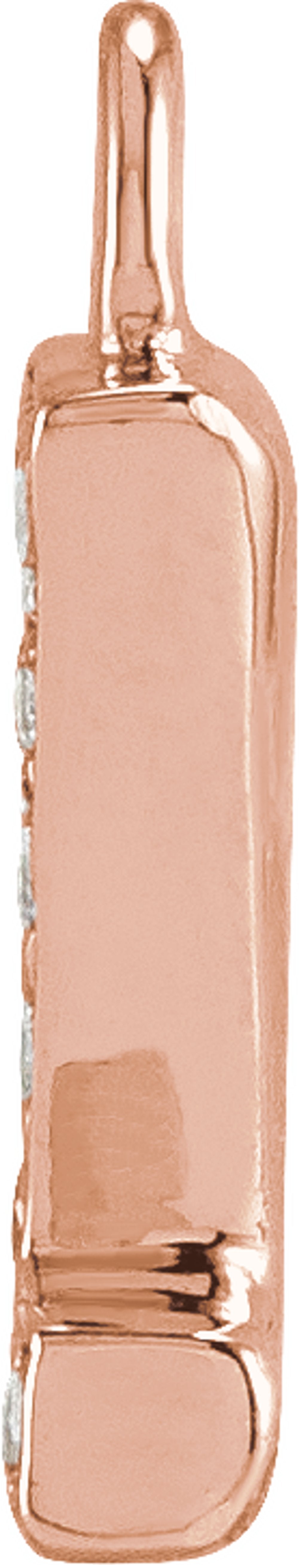 14K Rose Petite Pavé™ .03 CTW Natural Diamond Initial Z Dangle