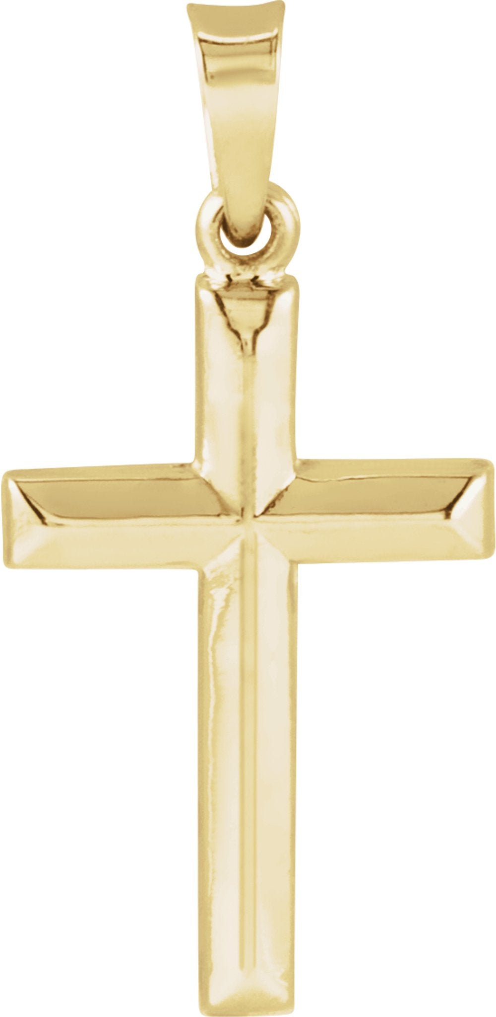 14K Yellow Gold 17x12 mm Cross Pendant
