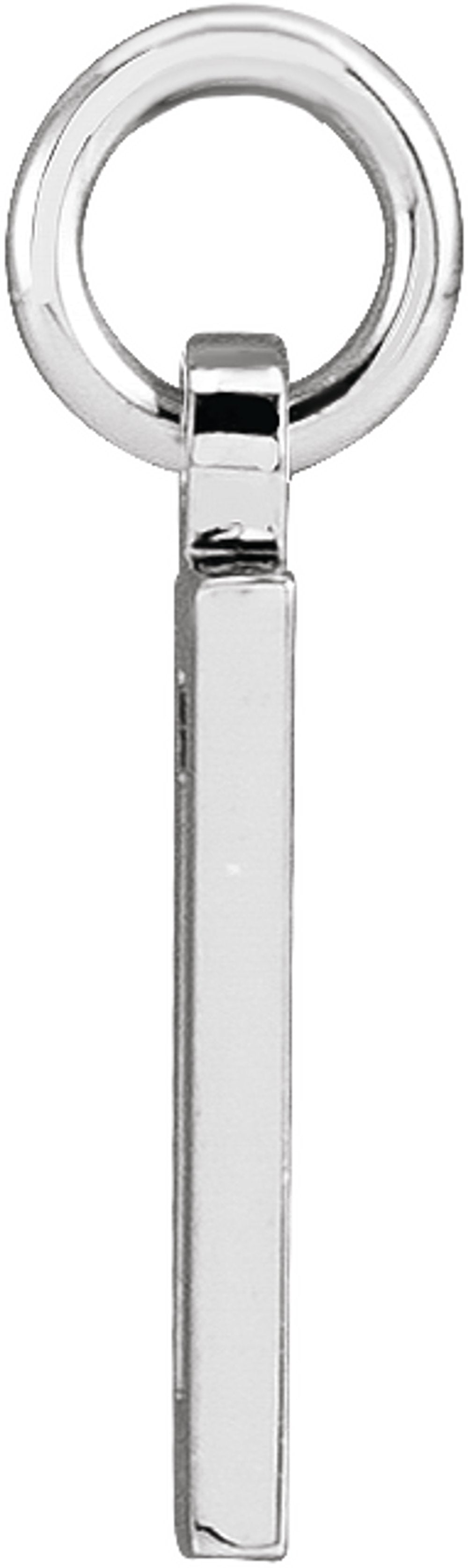 14K White Gold Pierced Numeral 1 Dog Tag Pendant