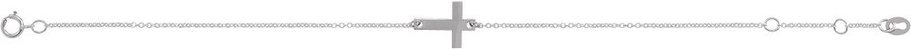 14K White Gold Engravable Cross 6 1/2-7 1/2" Bracelet