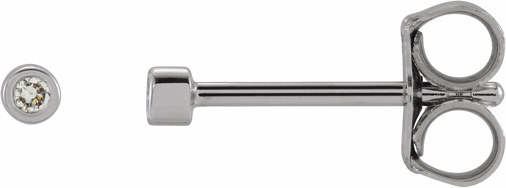 14K White Gold .02 CTW Natural Diamond Micro Bezel-Set Earrings